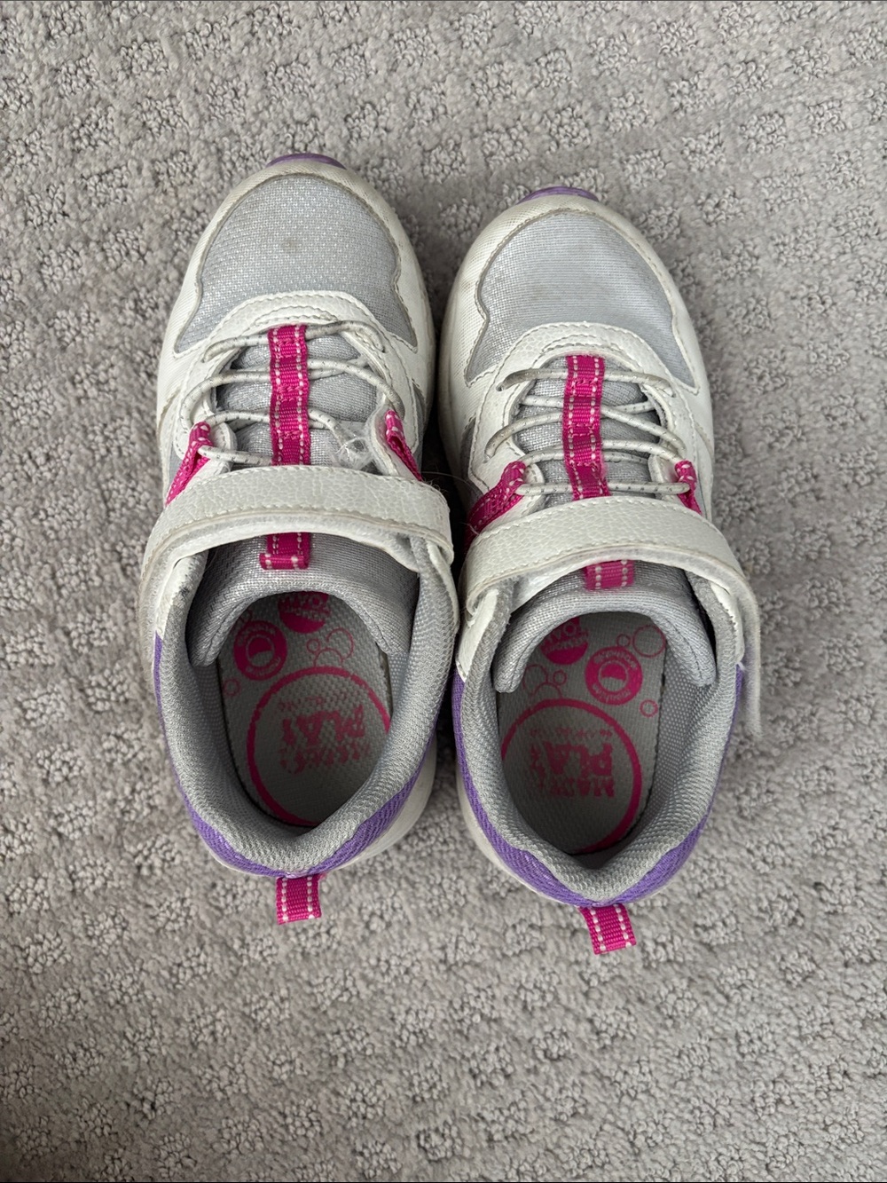 Stride Rite White Sneakers with Pink & Purple Accents